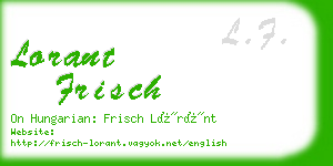 lorant frisch business card